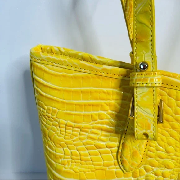 Brahmin Med Asher Buttercup Melbourne Tote & Credit Card Wallet MSRP $390